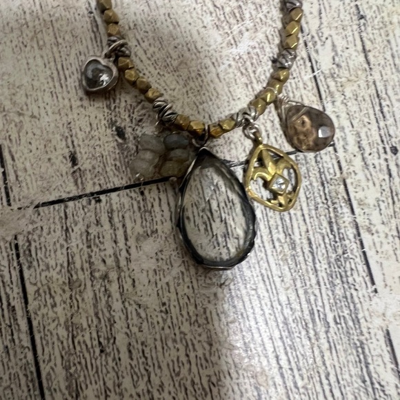 Silpada Raindrop Sterling Silver Brass Glass Charm Necklace/Earrings  N2341 - Picture 3 of 8